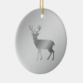 シルバーグレーシェードのトナカイ・シルエット セラミックオーナメント (右)
