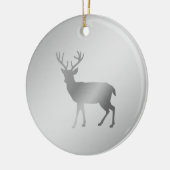 シルバーグレーシェードのトナカイ・シルエット セラミックオーナメント (左)