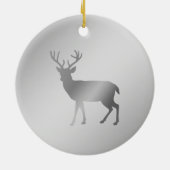 シルバーグレーシェードのトナカイ・シルエット セラミックオーナメント (裏面)