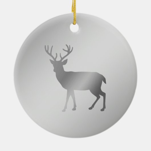 シルバーグレーシェードのトナカイ・シルエット セラミックオーナメント (裏面)