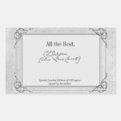 シルバーグレーシグネチャー作家蔵書票テンプレート 長方形シール (正面)