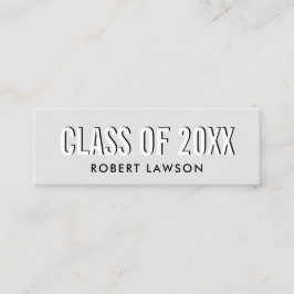 シルバーグレーシックなクラスの卒業名カード スキニー名刺