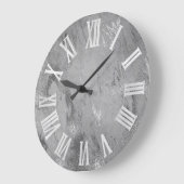 シルバーグレーシルバーのローマ数字 ラージ壁時計 (傾斜)