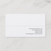 シルバーグレースクエアホワイトモノグラムビジネスカード 名刺 (裏面)