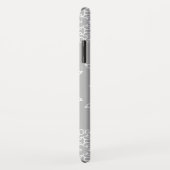 シルバーグレースノーフレークスクリスマスホリデーモノグラム Case-Mate iPhoneケース (裏面/右)