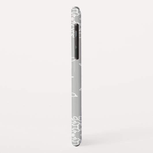 シルバーグレースノーフレークスクリスマスホリデーモノグラム Case-Mate iPhoneケース (裏面/左)