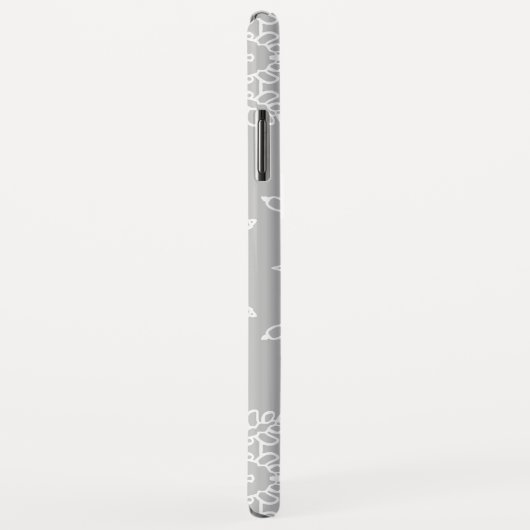 シルバーグレースノーフレークスクリスマスホリデーモノグラム Case-Mate iPhoneケース (裏面/右)