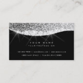 シルバーグレースパークリダイヤモンドグリッターグラムブラック 名刺 (正面)