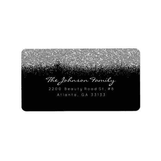 シルバーグレースパークリーグリッターブラシストローク ラベル (正面)