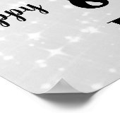 シルバーグレースパークル80誕生日名 ポスター (角)