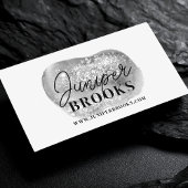 シルバーグレーソーシャルメディアQRコードグリッター 名刺