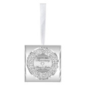 シルバーグレーダイヤモンドとハート25周年 キューブオーナメント (右)