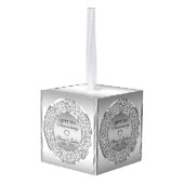 シルバーグレーダイヤモンドとハート25周年 キューブオーナメント (裏面アングル)