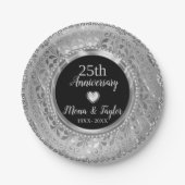 シルバーグレーダマスクとハート ペーパープレート (正面)