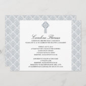 シルバーグレーダマスクセルティッククロスファースト聖餐式 招待状 (正面/裏面)