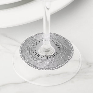 シルバーグレーダマスク ワイングラスタグ