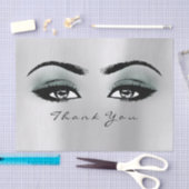 シルバーグレーティール（緑がかった色）赤面メタリックサンキューアイズ 薄葉紙 (クラフト)