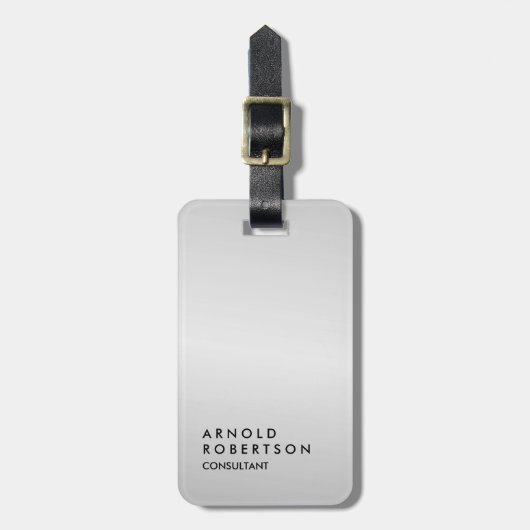 シルバーグレートレンディーミニマモダンリスト ラゲッジタグ (正面縦)