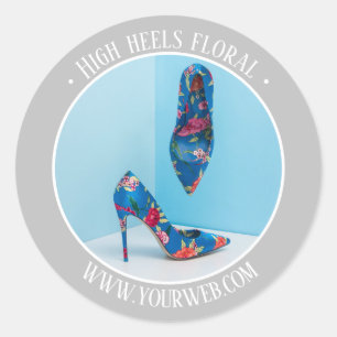 シルバーグレーハイヒールフローラ製品プロモーション ラウンドシール