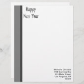 シルバーグレーハッピー·ニューイヤー レターヘッド (正面/裏面)
