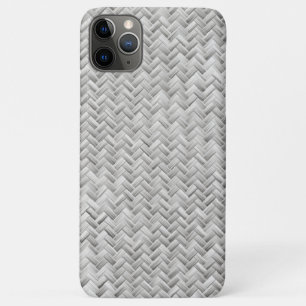 シルバーグレーバスケット織り幾何学模様 iPhone 11 PRO MAXケース