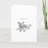 シルバーグレーバラフローラエレガントな結婚式 招待状 (裏面)