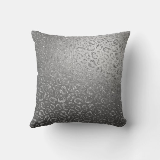 シルバーグレーヒョウ皮グラムサファリ クッション (裏面)