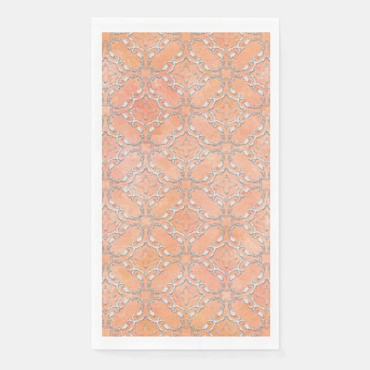 シルバーグレーピンクのオレンジ色のメタリックな染み模様 (正面)