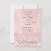 シルバーグレーピンクダイヤモンドシューズグリッターブライダル16th 招待状 (裏面)