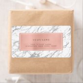 シルバーグレーピンクローズマーブル差出人住所ラベル ラベル (インサイチュ)