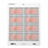 シルバーグレーピンクローズ金ゴールド差出人住所ラベル ラベル (フルシート)