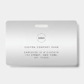 シルバーグレーフォトIDカードカスタムと文字 バッジ (裏面)