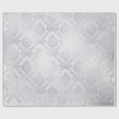 シルバーグレーフローラダマスクフローラモノクロ王室のム ラッピングペーパー (フラット)