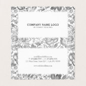 シルバーグレーフローラダマスク 名刺 (内部フラット)