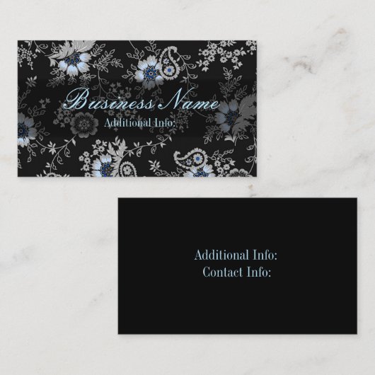 シルバーグレーフローラ名刺3 名刺 (正面/裏面)