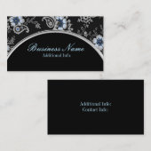 シルバーグレーフローラ名刺4 名刺 (正面/裏面)