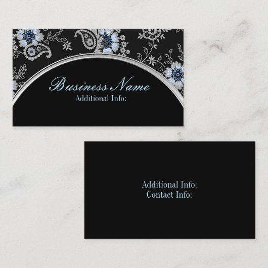 シルバーグレーフローラ名刺4 名刺 (正面/裏面)