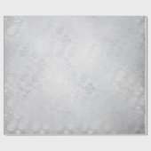 シルバーグレーフローラ繊細なメタリックモノクロ ラッピングペーパー (フラット)