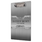 シルバーグレーブラシ仕上げメタルルック クリップボード (左)