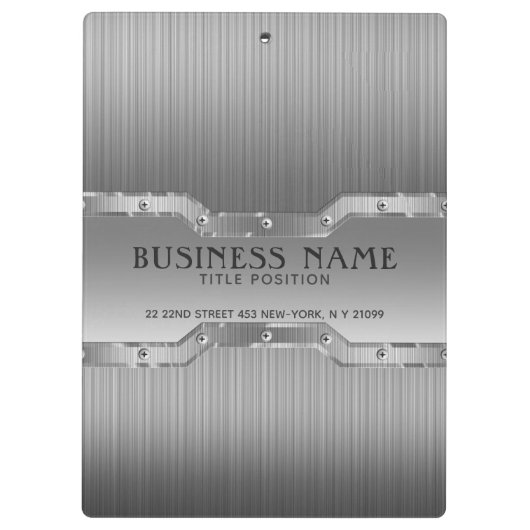 シルバーグレーブラシ仕上げメタルルック クリップボード (裏面)