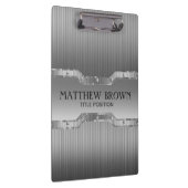 シルバーグレーブラシ仕上げメタルルック クリップボード (右)