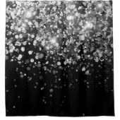 シルバーグレーブラックグリッター#3 (フェイクグリッター) シャワーカーテン (正面)