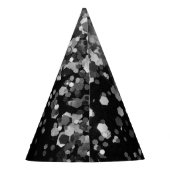 シルバーグレーブラックグリッター#3 (フェイクグリッター) パーティーハット (裏面)