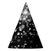 シルバーグレーブラックグリッター#3 (フェイクグリッター) パーティーハット (左)