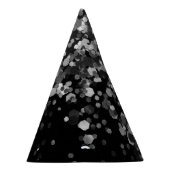 シルバーグレーブラックグリッター#3 (フェイクグリッター) パーティーハット (右)