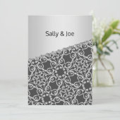 シルバーグレーブラックダイアモンド結婚ズ婚約 招待状 (スタンド正面)