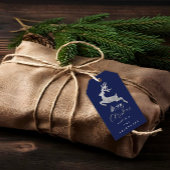 シルバーグレーブルーのスクリプトへのメリークリスマスプレゼント ギフトタグ