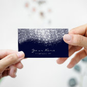 シルバーグレーブルーネイビーグリッターメイクアップアーティストラッシュズ 名刺