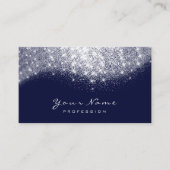 シルバーグレーブルーネイビーグリッターメイクアップアーティストラッシュズ 名刺 (正面)