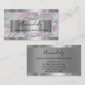 シルバーグレーブルーマーブルフレームイベントプランナー 名刺 (正面/裏面)